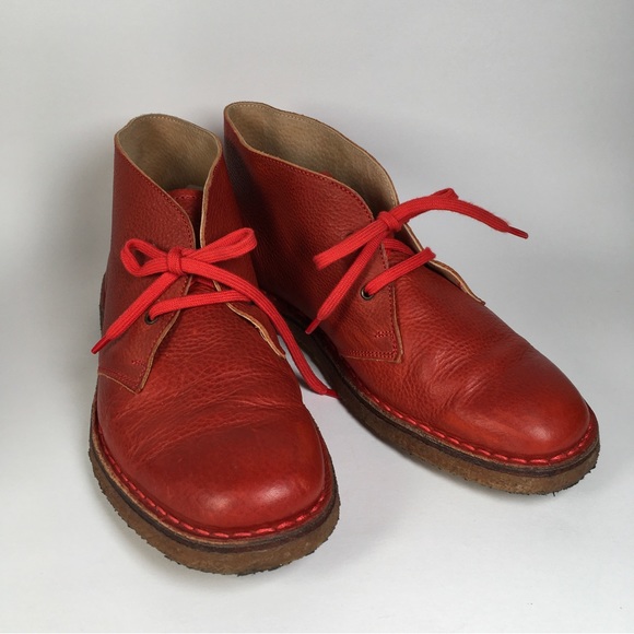 Kalimala Italian Hand Made Red Leather Ankle Boots Size 40 - Picture 2 of 10